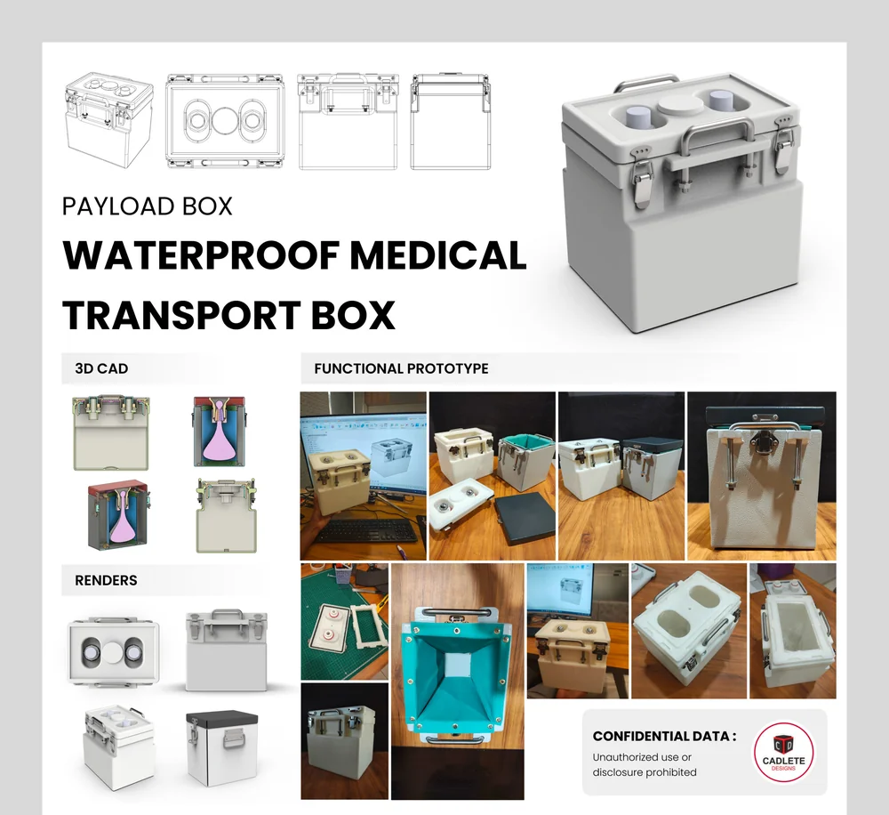 Box with Water WO Water, a real product design and manufacturing project by CADLETE Designs