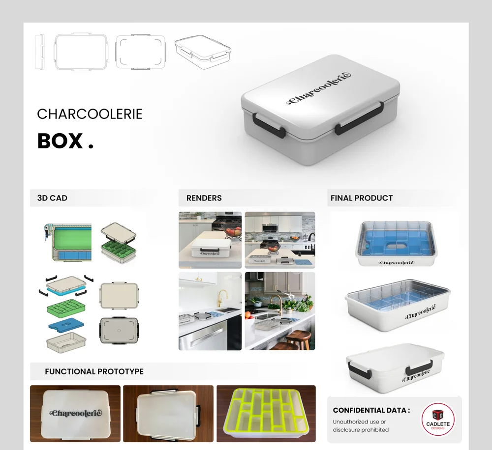 Charcoolerie Box, a real product design and manufacturing project by CADLETE Designs