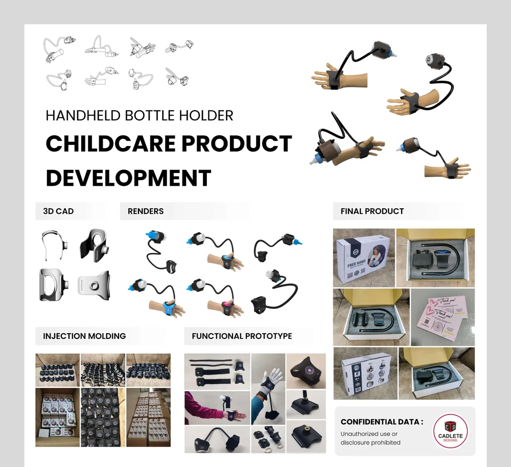 Handheld Bottle Holder, a real product design and manufacturing project by CADLETE Designs