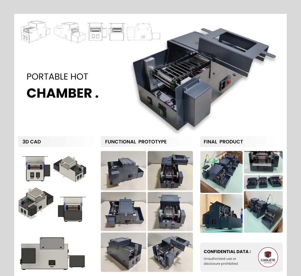 Portable Hot Chamber, a real product design and manufacturing project by CADLETE Designs